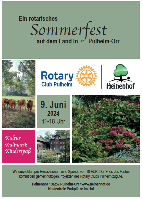 Ein rotarisches Sommerfest auf dem Land: in Pulheim Orr